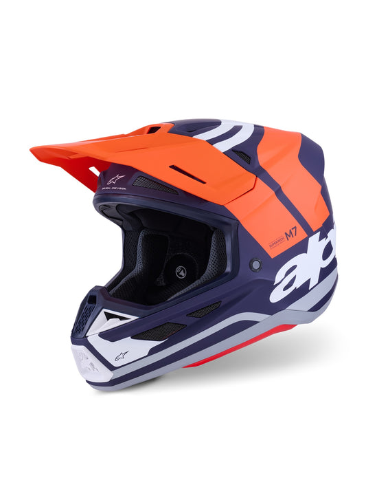 ALPINESTARS 2026 S-M7 CORE HELMET - ORANGE BLUE MATT