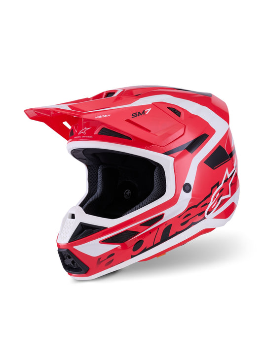 ALPINESTARS 2026 S-M7 DEED HELMET - RED BLACK WHITE GLOSSY