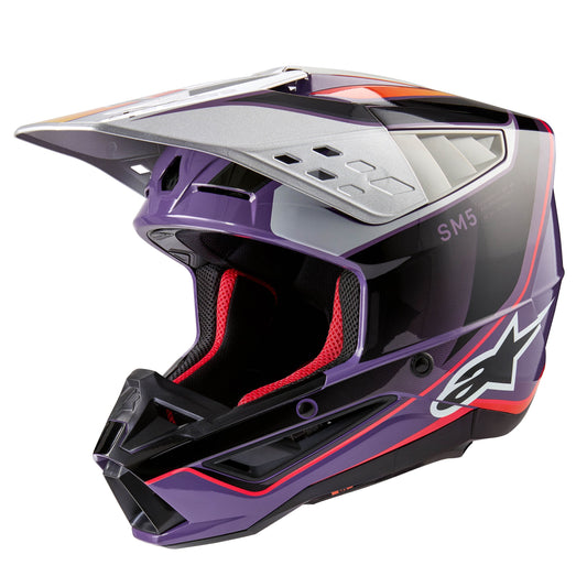 ALPINESTARS 2024 SUPERTECH M5 SAIL HELMET - VIOLET/BLACK/SILVER GLOSSY