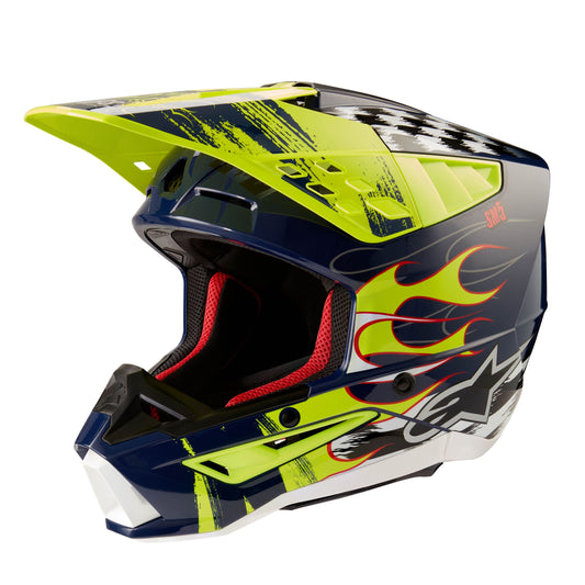 ALPINESTARS 2024 SUPERTECH M5 RUSH HELMET - NIGHT NAVY/YELLOW FLUO GLOSSY