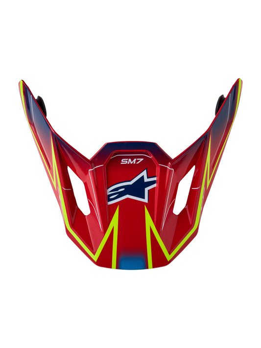 Alpinestars 2027 SM7 Cast ECE06 Visor - Red Yellow Fluo Blue Glossy