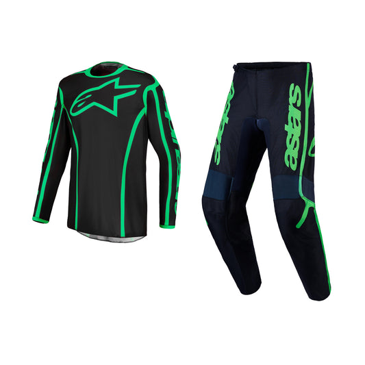 Alpinestars 2027 Fluid Apex V2 Gear Set - Black Green Fluo