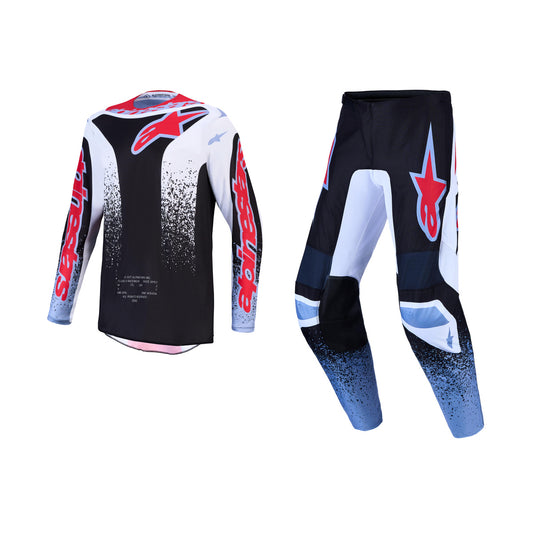 Alpinestars 2027 Fluid Drag Gear Set - Black White Light Blue Red Fluo