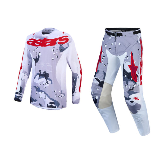 Alpinestars 2027 Racer Air Lone Gear Set - Gray Camo White Fire Red