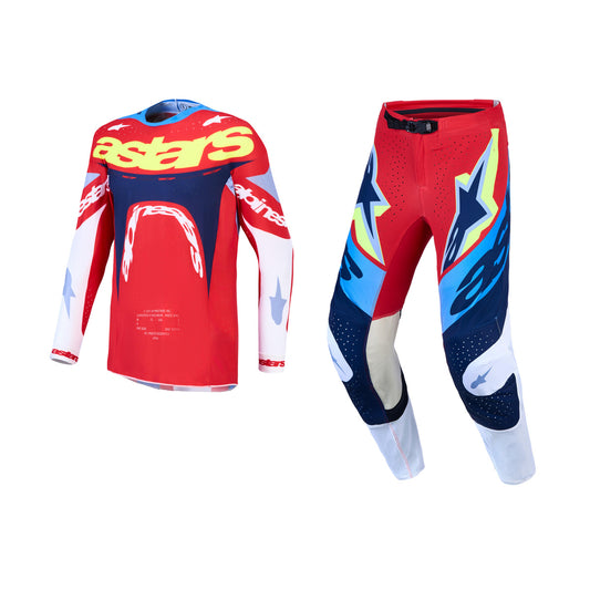 Alpinestars 2027 Supertech Dyna Gear Set - Fire Red White Navy Blue