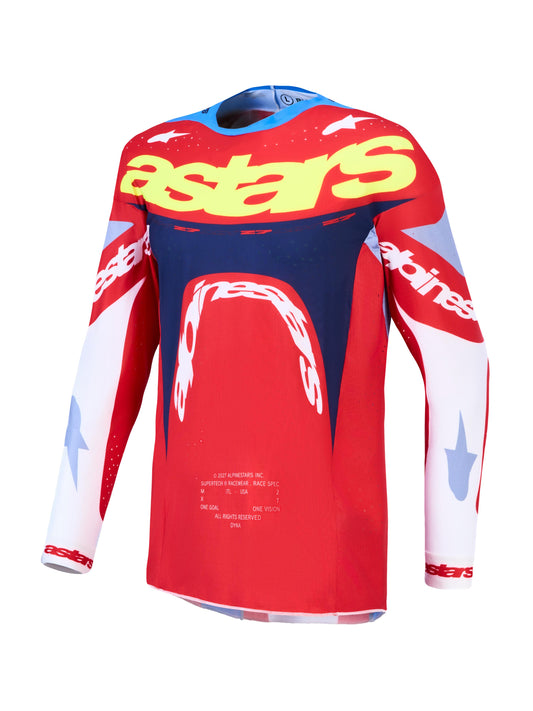 Alpinestars 2027 Supertech Dyna Jersey - Fire Red White Navy Blue