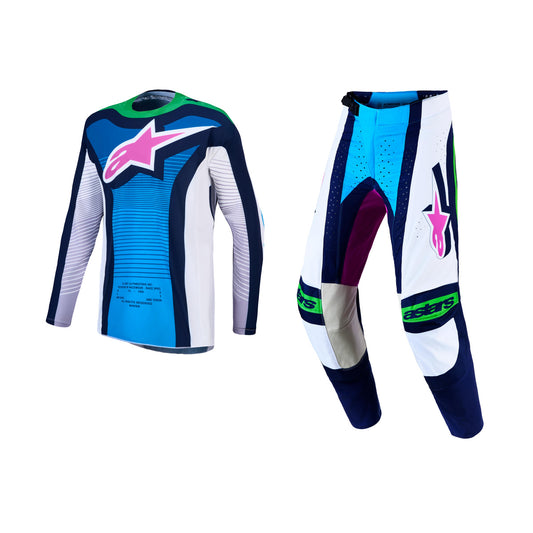 Alpinestars 2027 Techstar Maven Gear Set - White Blithe Blue Green Fluo