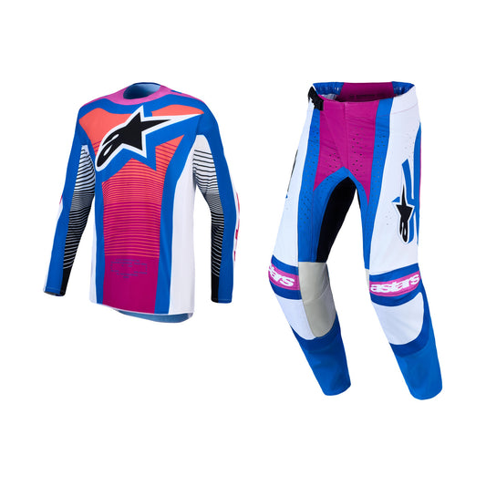 Alpinestars 2027 Techstar Maven Gear Set - White Hot Coral Blithe Blue