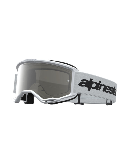 Alpinestars 2027 Vision 3 Wordmark Goggles - White Black / Mirror Silver Lens