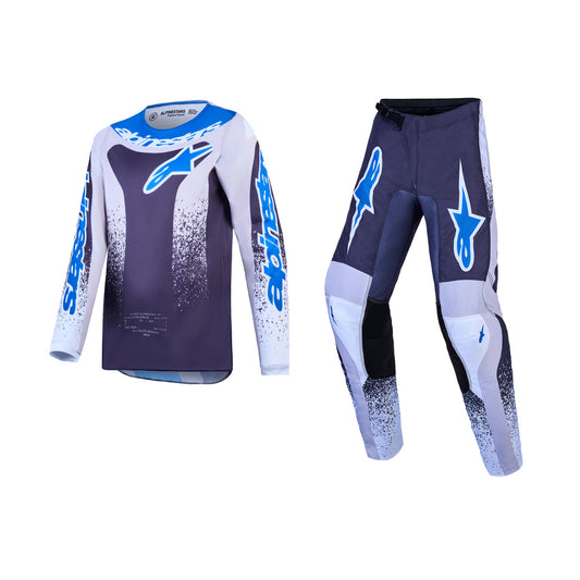 Alpinestars 2027 Youth Fluid Drag Gear Set - Graystone Light Lilac UCLA Blue