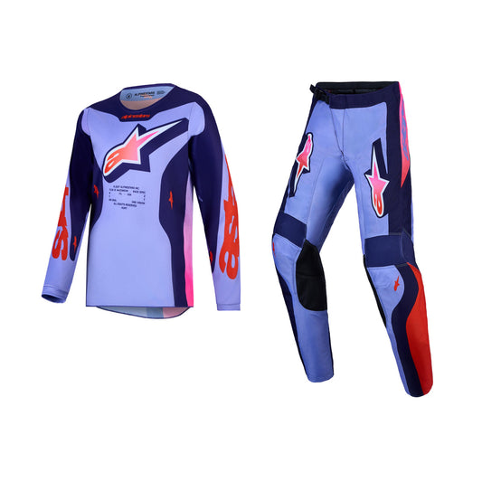 Alpinestars 2027 Youth Fluid Hunt Gear Set - Light Violet Deep Purple Pink Fluo