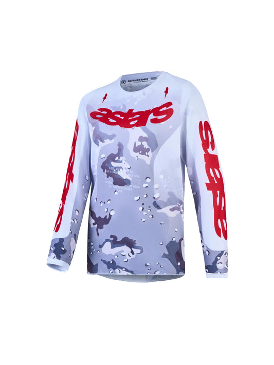 Alpinestars 2027 Youth Fluid Lone Jersey - Gray Camo White Fire Red