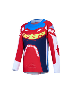 Alpinestars 2027 Youth Supertech Dyna Jersey - Fire Red White Navy Blue