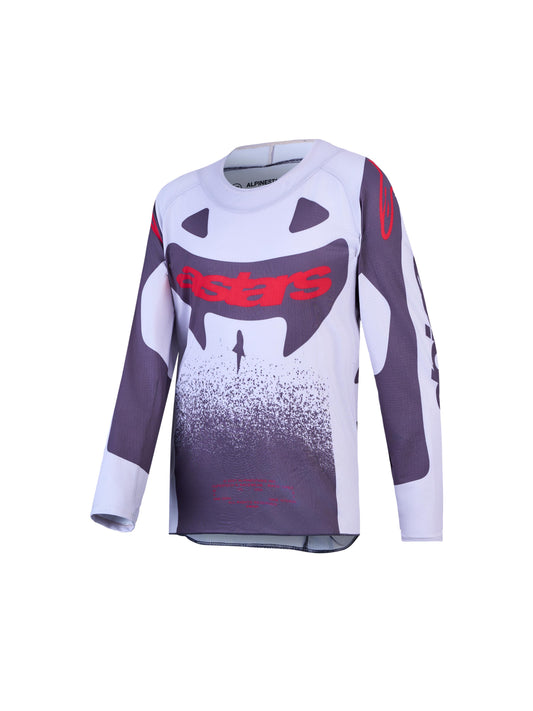 Alpinestars 2027 Youth Supertech Swan Jersey - Light Lilac Dark Gray Red Fluo