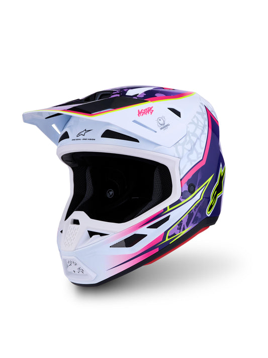 Alpinestars SM7 Blaster Helmet - Purple Pink White Glossy