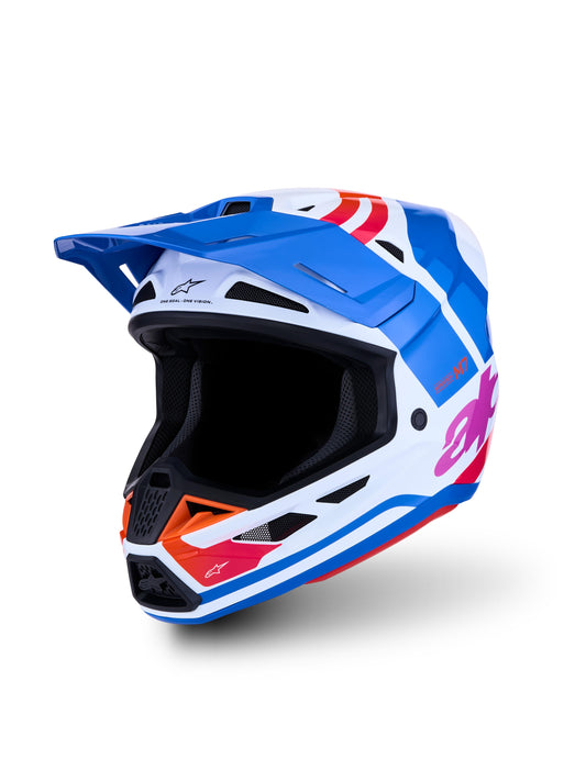 Alpinestars SM7 Core Helmet - White Blue Orange Pink Glossy