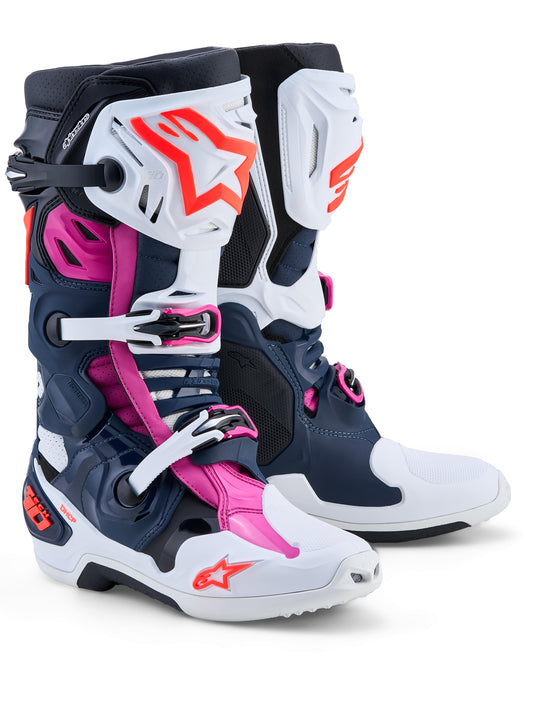 Alpinestars 2027 Tech 10 Supervented Boots - Dark Blue White Black Fuchsia