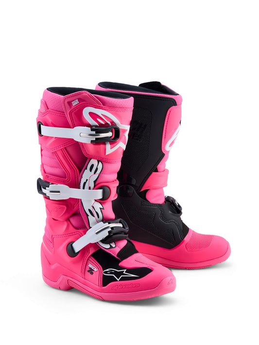 Alpinestars 2027 Tech 7S Youth Boots - Pink Fluo Black White