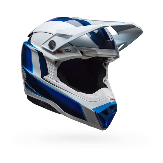 BELL MOTO-10 SPHERICAL TOMAC HELMET - BLUE/WHITE