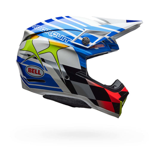BELL MOTO-10 SPHERICAL PRO CIRCUIT HELMET - GLOSS BLUE/WHITE