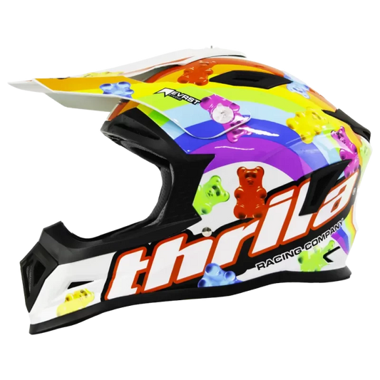 THRILA MX762N CANDY GLOSS HELMET - GLOSS WHITE/BEAR