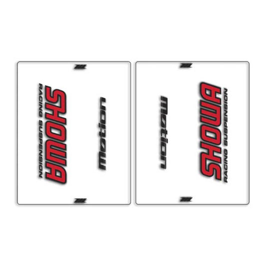 DRC Motion Front Fork Outer Decals- Showa - Clear/Red/Black