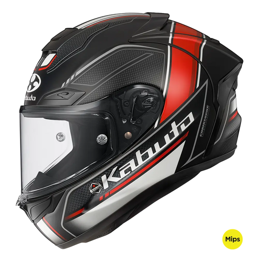 Kabuto F17 GP MIPS Helmet - Forte Flat Black / Red - Side