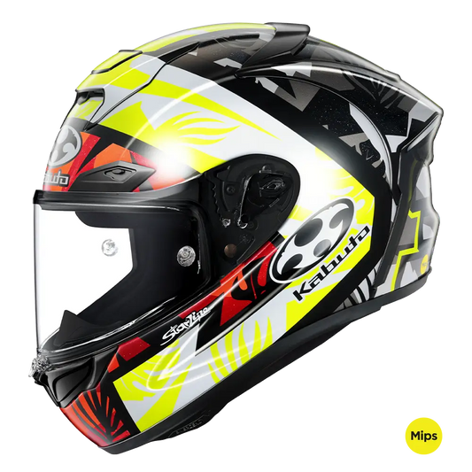 Kabuto F17 GP MIPS Helmet - Joan Mir Yellow / Red - Side