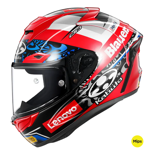Kabuto F17 GP MIPS Helmet - Michele Pirro Red / Blue - Side