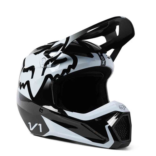 FOX 2023 YOUTH V1 LEED HELMET - BLACK/WHITE