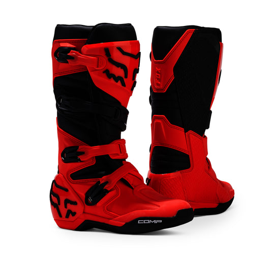 FOX YOUTH COMP BOOTS - FLO RED