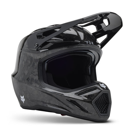 FOX 2025 V3 RS CARBON SOLID HELMET - BLACK