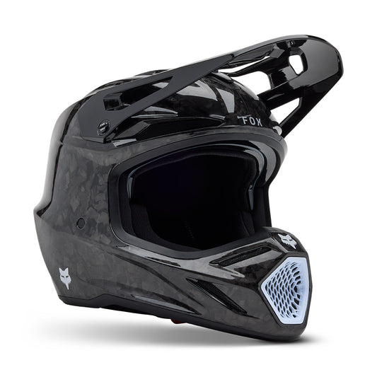 FOX 2025 V3 RS CARBON SOLID HELMET - BLACK