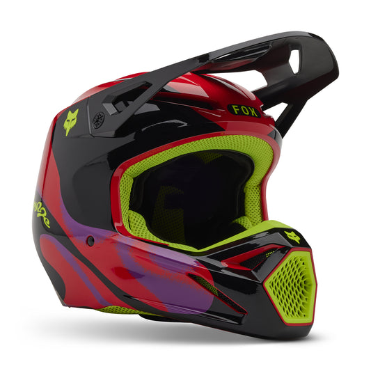 FOX 2025 V1 EMOTION HELMET - FLO RED