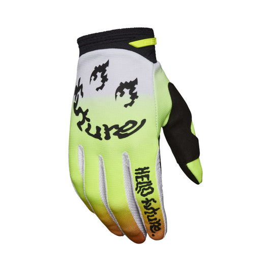 FOX  180 HELLO FUTURE GLOVES - WHITE/YELLOW