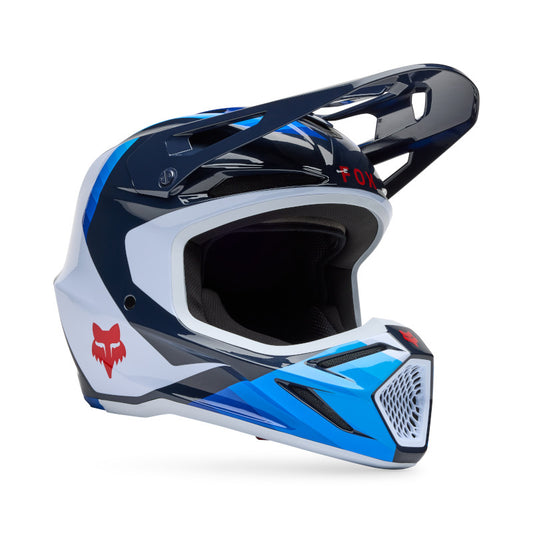 FOX 2025 V3 FADE HELMET - WHITE/BLUE