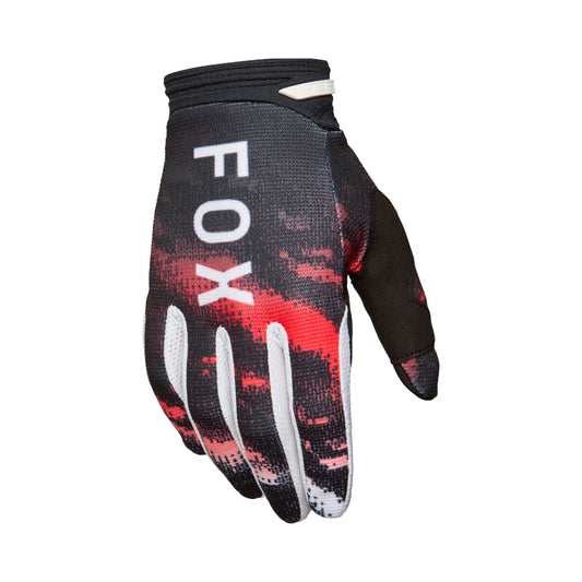 FOX 180 KAIROS GLOVES - WHITE/FLO RED