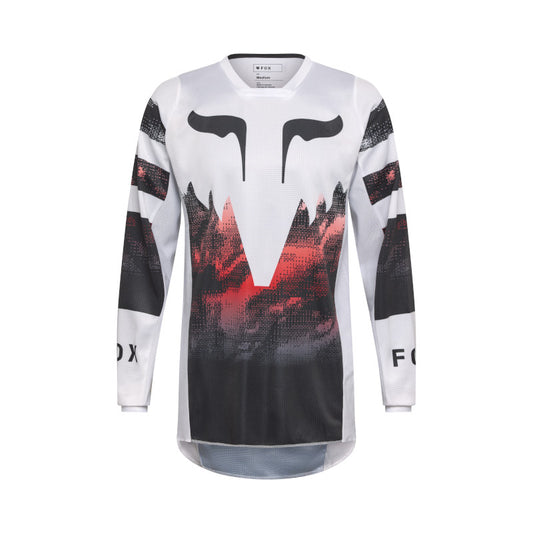 FOX 2026 180 KAIROS JERSEY - WHITE/FLO RED