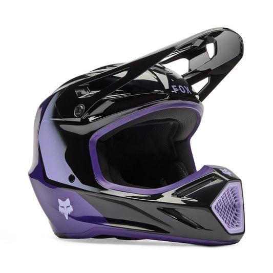 FOX 2026 YOUTH V3 SPIRE HELMET - BLACK/PURPLE