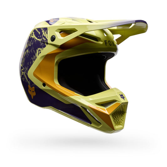 FOX V1 IMAGE PRINT HELMET - PEAR YELLOW