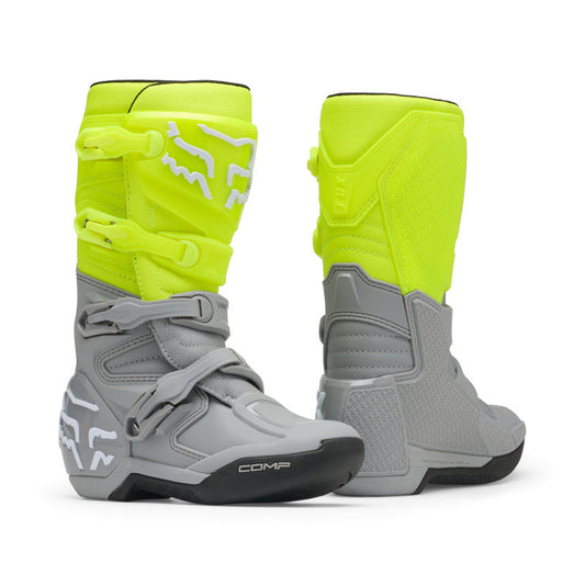 Fox 2027 Youth Comp Boots - Yellow Grey