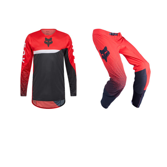FOX 2026 FLEXAIR FRACTURE GEAR SET - FLO RED
