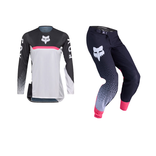 FOX 2026 WOMENS FLEXAIR FRACTURE GEAR SET - WHITE/BLACK