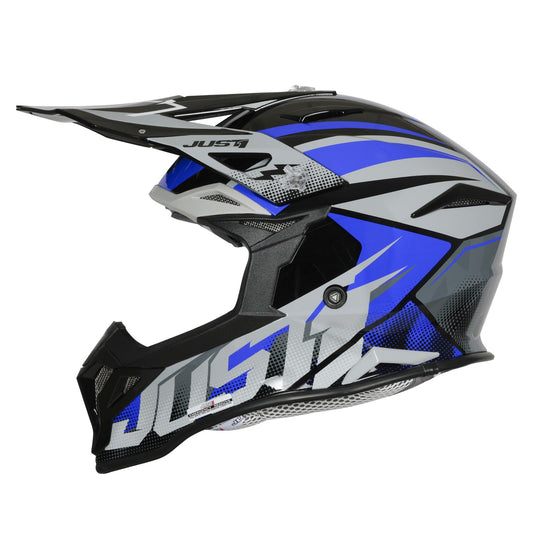 Just1 J39 Helmet - Revo Grey/Blue/Black Gloss