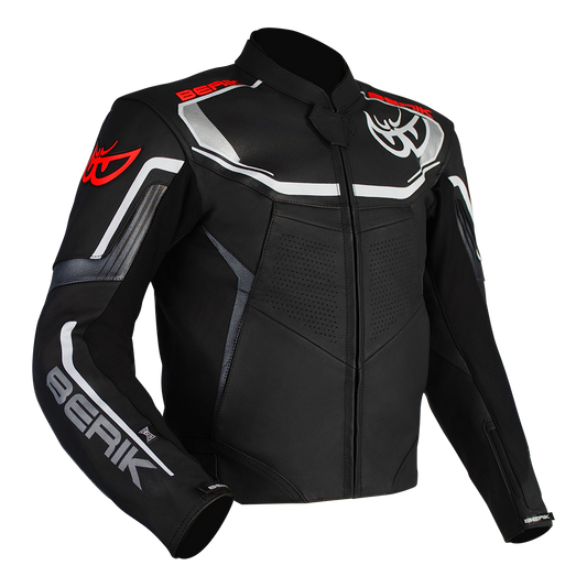 BERIK STRADA LEATHER JACKET -BLACK/WHITE