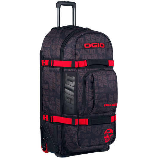 OGIO DNGR DEEGAN RIG 9800 (WHEELED) GEAR BAG - FLAT BLACK/RED
