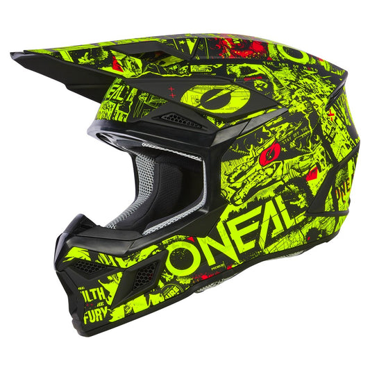 ONEAL 2025 YOUTH 3SRS RACE HELMET - BLACK/NEON YELLOW