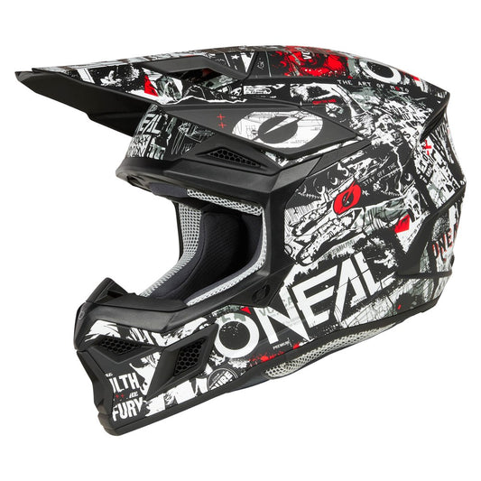 ONEAL 2025 3SRS ATTACK HELMET - MATTE BLACK/WHITE