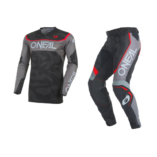 Oneal 2027 Hardwear Camo Gear Set - Black/Grey/Red