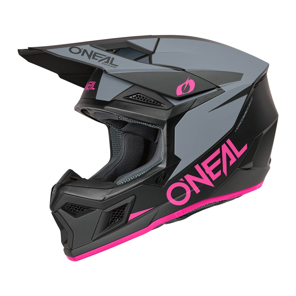 Oneal 2027 3SRS Solid Helmet - Pink/Grey/Black